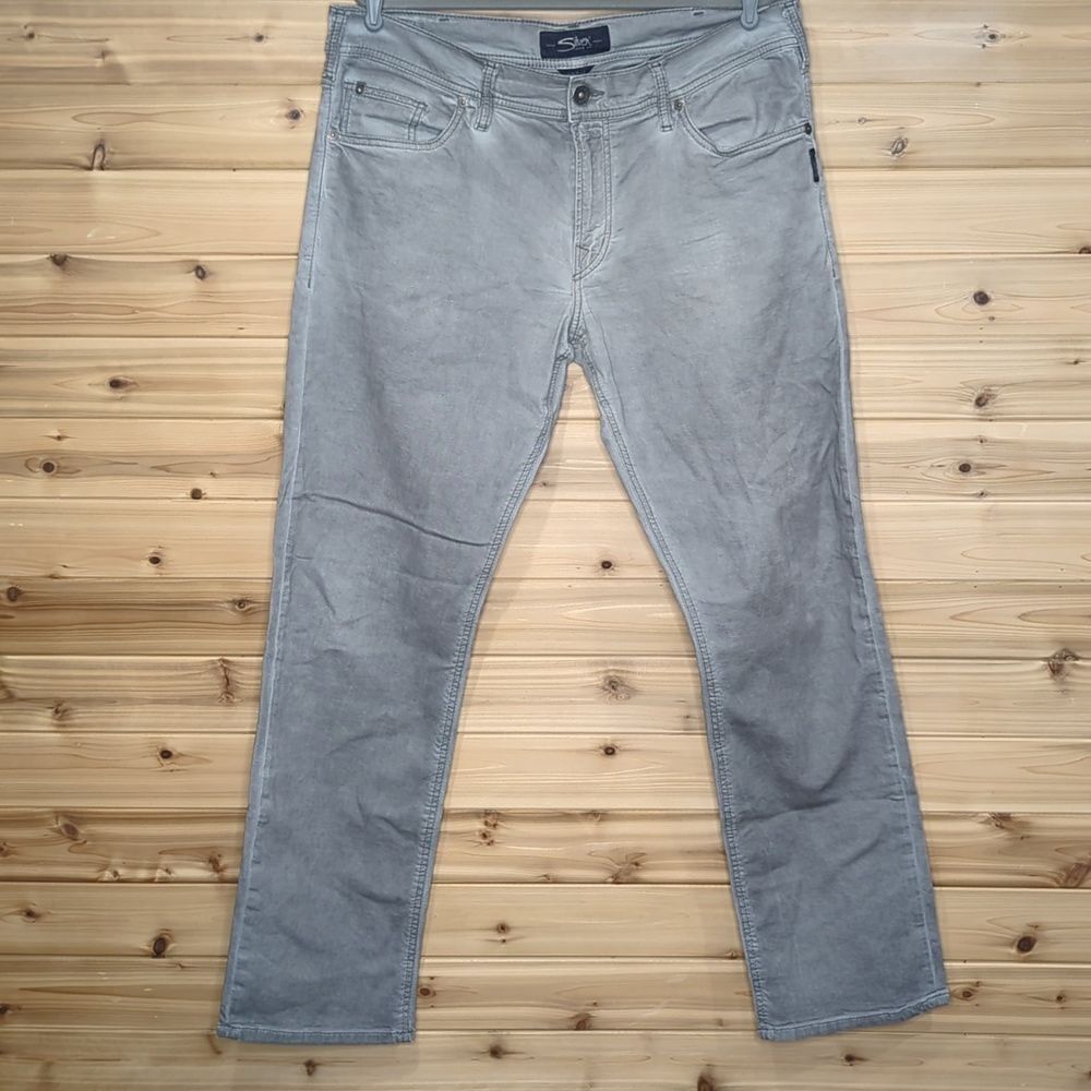 Silver Jeans Mens Jeans 38 Gray Eddie Straight Leg Jeans 34"‎ Inseam